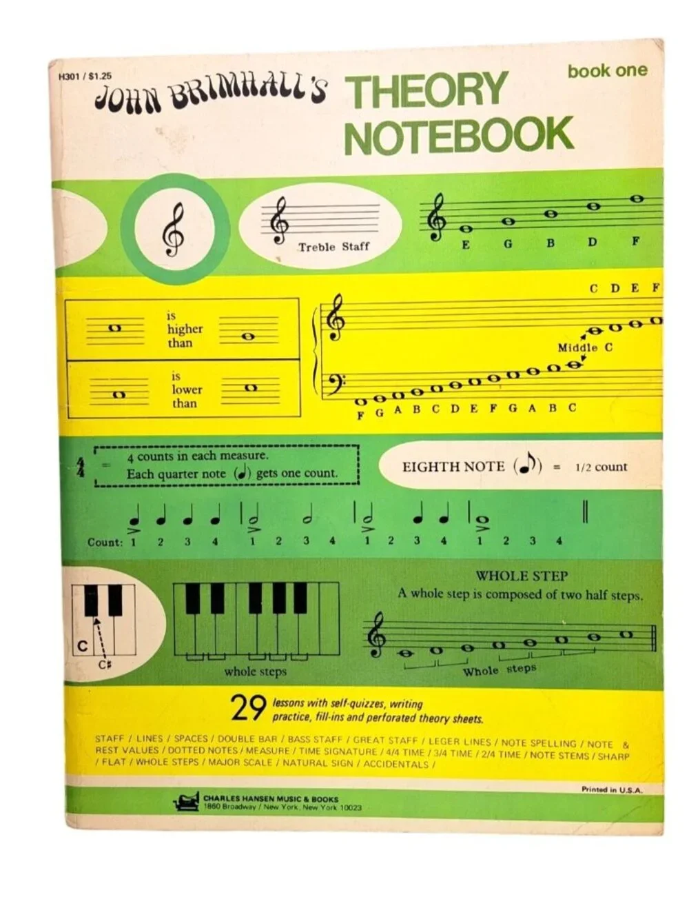 Vintage John Brimhall's Theory Notebook Book One Music Theory Education 1972